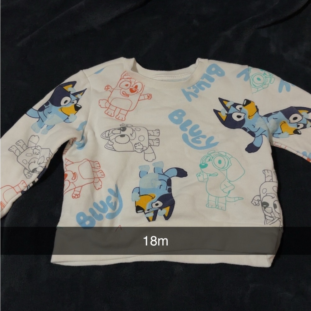 Bluey Kids Long Sleeve Shirt - White